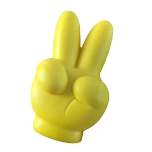 1pc Victory Finger Car Antenna Topper Eva Decorative Car Topper Balls Yellow - Picture 1 of 7