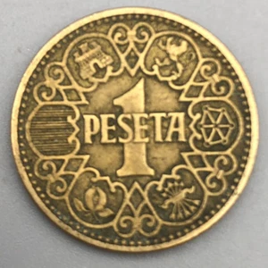 Spain 1 One Peseta 1944 Aluminium-bronze Coin (C120) - Picture 1 of 4
