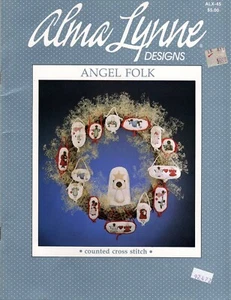 Alma Lynne Designs Angel Folk Counted Cross Stitch Leaflet ALX-45 NOS - Picture 1 of 4