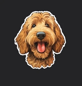 New Goldendoodle 3” Tall Vinyl Decal Sticker For Stanley Cups Mugs Cars Doodle - Picture 1 of 1