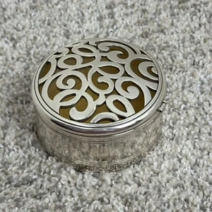 Beautiful Brighton Skribbel Round Jewelry Box 3 1/4 “ Diameter Solid Heavyweight - Picture 1 of 6