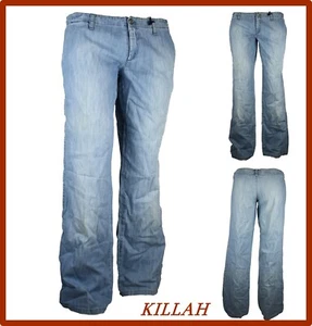 killah jeans da donna pantaloni a vita bassa gamba larga palazzo zampa 48 nuovi - Picture 1 of 7