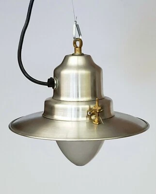 UCCELLO греческий рыбак матовый алюминий или медь отделка лампа - новый - Изображение 1 из 3