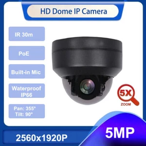 Cámara IP de 5 MP HD PTZ para exteriores con zoom óptico 5X mini domo micrófono incorporado POE P2P - Imagen 1 de 5