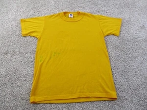 Vintage Russell Athletic Shirt Youth Made USA  Blank Yellow Large* - Picture 1 of 9
