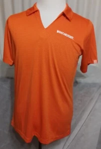 Whataburger Employee Polo Shirt Womens MED Orange Short Sleeve Fast Food Stretch - Picture 1 of 6