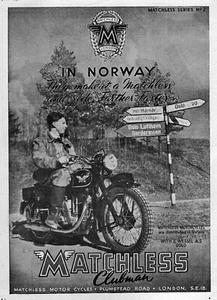 1950 Matchless Clubman Motorcycle Original Print Ad - Picture 1 of 1