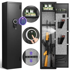 2 Digital Gun Safe,Home Rifle Safe with Removable Shelf and Adjustable Gun Rack - Picture 1 of 9