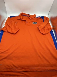 Nike Florida Gators Polo Shirt Adult L Blue Orange Team Fit Dry UF - Picture 1 of 13