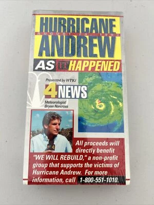 Rare Hurricane Andrew As It Happened Channel 4 News 1992 VHS Storm Florida  - Image 1 of 2