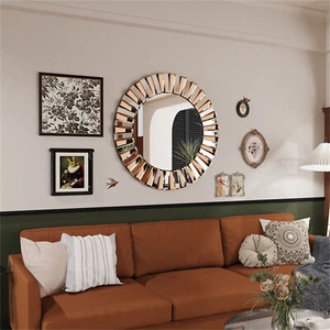 Extra Large Round Art Decor Wall Mirror for Living Room Entryway Accent Venetian - Picture 1 of 13