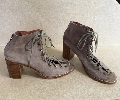 Botines con cordones Jeffrey Campbell para mujer Cors US 9 gamuza topo punta abierta Foto 1 de 4