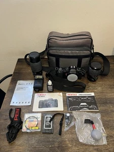 Pentax A3000 Kamera & 28-70mm & 80-200mm 2 Objektiv Blitz Af160Sa und Zubehör - Bild 1 von 24