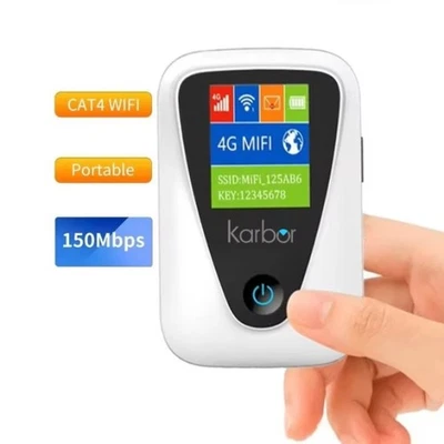 Karbor 4G LTE Portable WiFi Hotspot 3000mAh Battery 4g With SIM Slot Wifi Router - Image 1 of 4