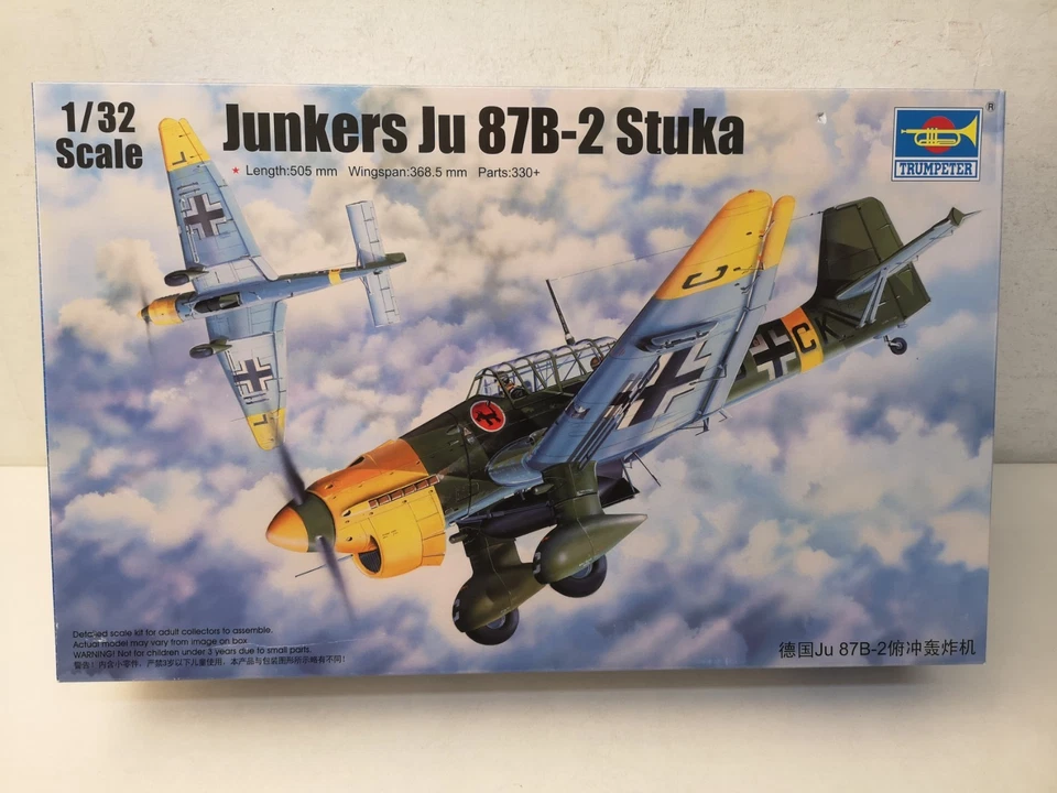 Junkers Ju 87B-2 Stuka Trumpeter Kit Nuovo 03214 Scala 1/32 Chiuso-A38 - Immagine 1 di 4