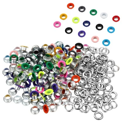 210 juegos de ojales de metal de 6 mm para manualidades de papel ojales de colores de 1/4 de pulgada ojales... Foto 1 de 4