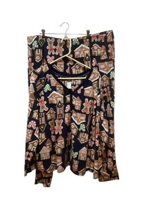 disney pajama set women 2-3XL Mickey Minnie Gingerbread Cookie Village NEW - Picture 1 of 7