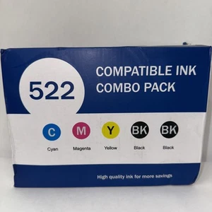 5 pack Refill Ink Bottles Fit for Epsn EcoTank T502 T522 Workforce ET-4750 - Photo 1/2