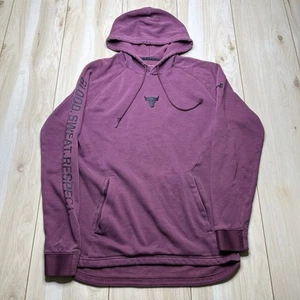 Under Armour Sweater Mens Small Burgundy Project Rock Hoodie Blood Sweat Respect - Picture 1 of 15