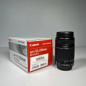 Canon EF-S 55-250mm f/4-5.6 IS Zoom Lens – Image Stabilizer - Picture 1 of 12