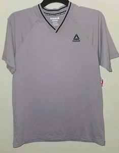 Reebok Herren T-Shirt MEDIUM Apex Performance Kurzarm V-Neck Tee GRAU #10725 - Bild 1 von 5