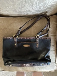 Brahmin Handtasche Schultertasche braun schwarz Leder Damen Handtasche gebraucht, in einwandfreiem Zustand - Bild 1 von 8