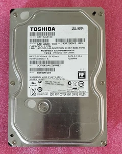 Toshiba 1TB SATA HDD 7200RPM SATA 6Gbps DT01ACA100 661699-001 613202-001 - Picture 1 of 2