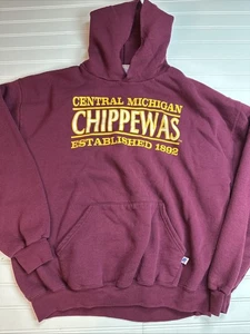 Vintage Central Michigan Chippewas Russel XL Hoodie - No Drawstring - Picture 1 of 8