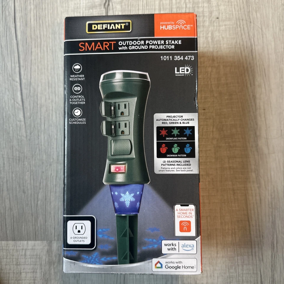 Defiant Smart Outdoor 4ft 6-Outlet Power Stake Timer LH-7-6-4FT ()