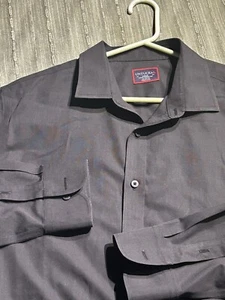 UNTUCKit Shirt Mens Large Black Sherwood Cotton Slim fit Long Sleeve Button Up - Picture 1 of 9