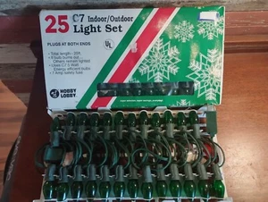 50ft Christmas Light String Multi Color Ceramic C7 Light Bulbs Indoor/Outdoor - Picture 1 of 5