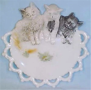 3 Little Kittens Milchglas Teller Westmoreland EAPG Antik #1 - Bild 1 von 6