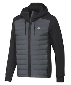 Adidas Varilite Hybrid Hoody Jacket Mens Coat Black**BRAND NEW **SIZE LARGE - Picture 1 of 3