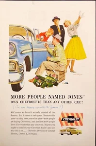 Chevrolet Keeping up with the Joneses Detroit MI Vintage Print Ad 1956 - Picture 1 of 6