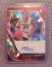 McKinley Wright IV 2021 Prizm Draft Picks Red Cracked Ice Rookie Auto Mavericks
