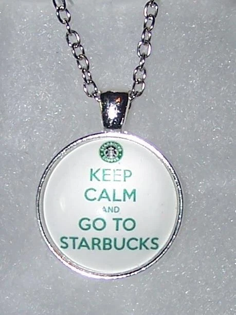 COFFEE STARBUCKS BEBIDA CALMA MANTENER Colgante Plata 20" Collar Mujer Hombre Mujer  Foto 1 de 4