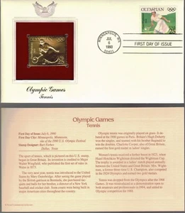 Olympic Games--Tennis--1st day issue-Golden Replica - Picture 1 of 1