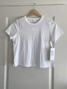 Lululemon Classic-Fit Cotton-Blend T-Shirt White Size 4 New - Picture 1 of 4