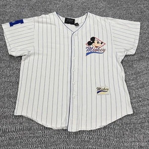 VINTAGE Mickey Mouse Shirt Mens Large XL White Disney Baseball Jersey Y2K 90s - Picture 1 of 12