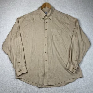 Vintage Brooks Brothers Button Down Dress Shirt Cashmere Blend XL/L Herringbone - Picture 1 of 13