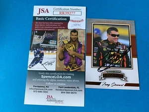 Tarjeta Tony Stewart NASCAR 2013 Press Pass firmada automática JSA certificado de autenticidad - Imagen 1 de 2