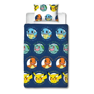 Pokemon Gotta Single Duvet Cover & Pillowcase Set Reversible Boys Girls Official - Picture 1 of 8
