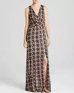 Maxi Vestido Joella con Estampado Negro S/L $188 Nuevo con Etiquetas L - Imagen 1 de 1