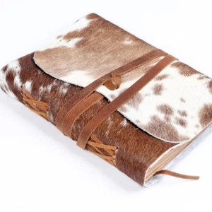 Diario de cuero de vaca vintage - Parches marrones | Único - Imagen 1 de 3