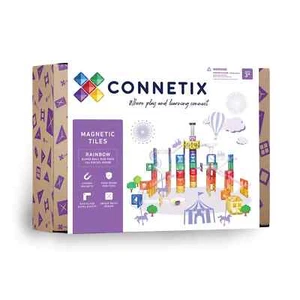 CONNETIX MAGNETIC TILES 134 PIECES RAINBOW SUPER BALL RUN PACK - Picture 1 of 4