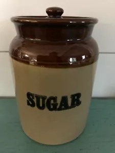 Vintage Pearson's Chesterfield Canister Crock Sugar England Farmhouse Pottery - Foto 1 di 3