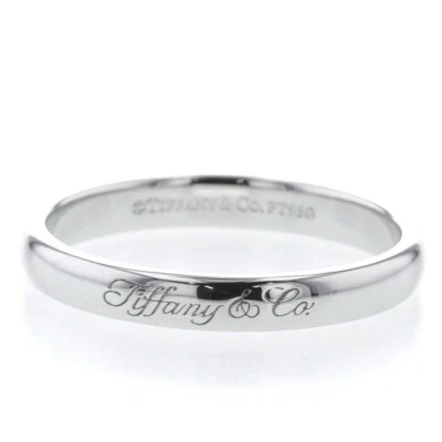 TIFFANY Notes Platinum 3mm Lucida Wedding Band Ring 5.5 - Image 1 of 4