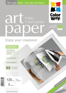 Fotopapier ColorWay ART T-Shirt Transfer (weiß) 120 g/m², A4, 5 Blatt - Bild 1 von 3