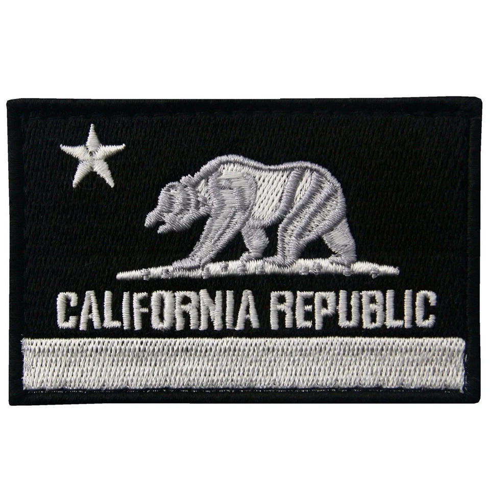 Hook&Loop Patch Applique Embroidered Back Biker patches Fastener California - Image 1 of 4