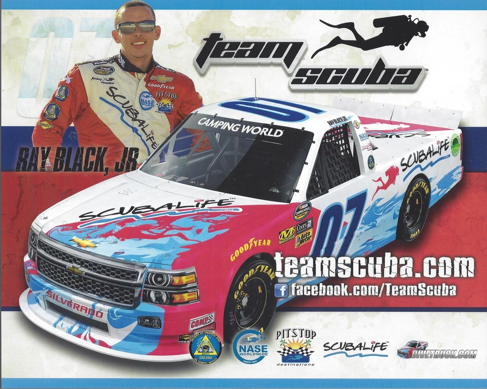 Tarjeta postal 2015 Ray Black Jr "Team Scuba" #07 NASCAR CWTS Foto 1 de 1